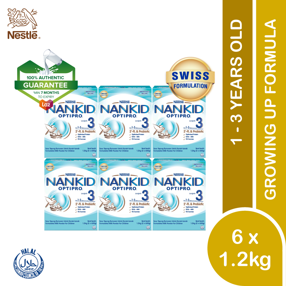 NANKID OPTIPRO Step 3 1.2kg Growing Up Milk for Children 1-3 Years Old and above (1.2kg X 6)