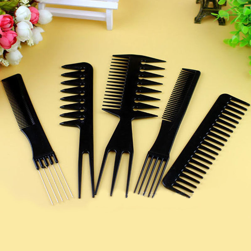 10 buc negru bărbați femei Salon coafură frizerie perie piepteni set plastic perie piepteni_voghion.com