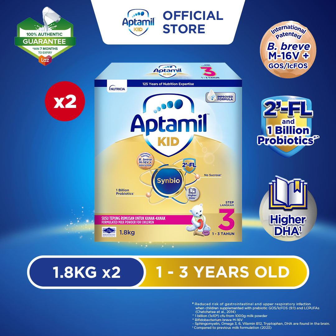 Aptamil KID Step 3 Growing Up Formula 1 - 3 years 1.8kg x 2 (Susu Milk Powder 奶粉)