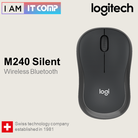 Logitech M240 Wireless Bluetooth Silent Mouse With 18 Months Battery Life / Support Windows ( Graphite / Off White / Rose )