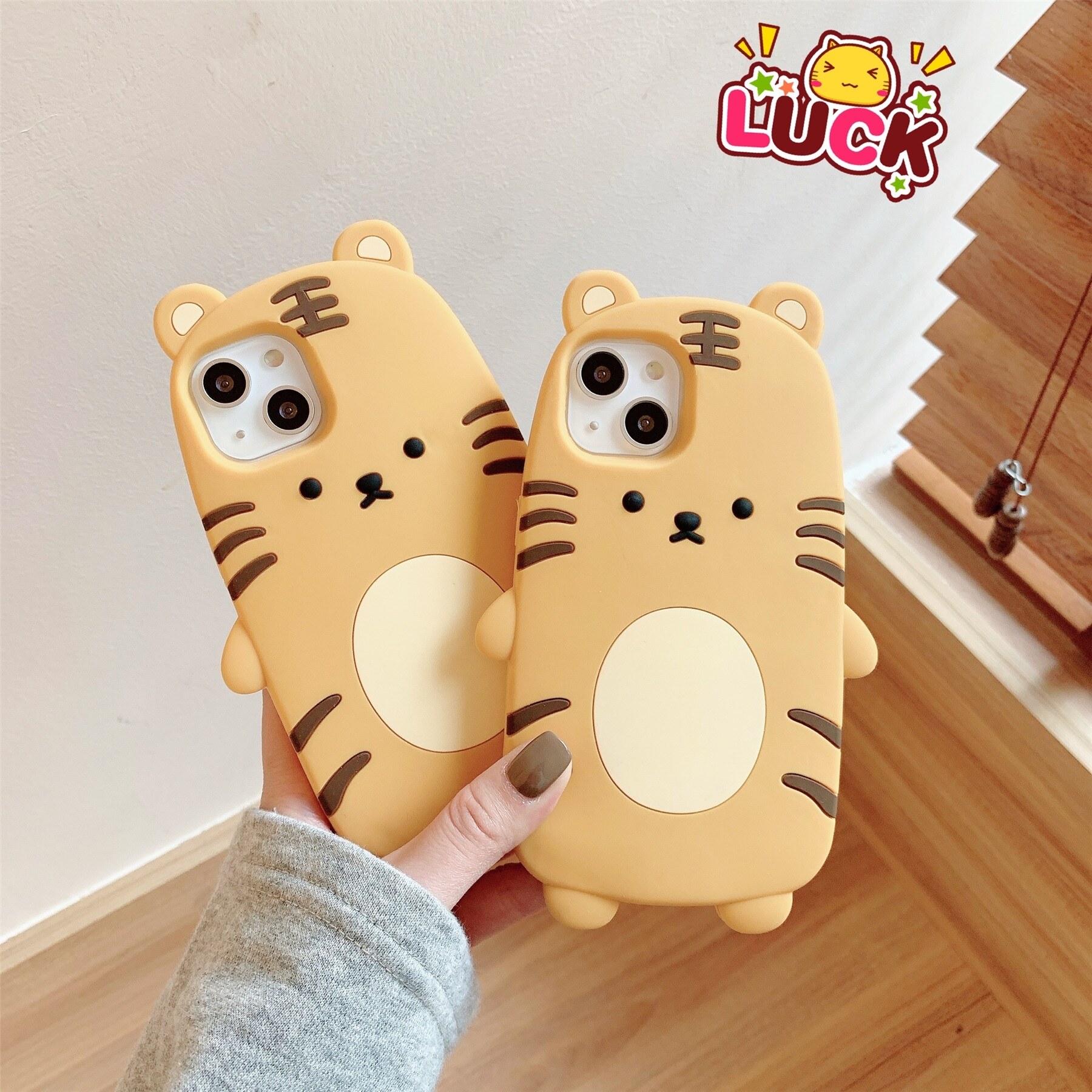 [Bảo vệ rừng] Ốp điện thoại cho Iphone mềm hình hổ 3D Kawaii Silicone Hàn Quốc sang trọng 13 12 11 Pro Max x XS XR 7 8 Plus Ốp lưng dễ thương funda