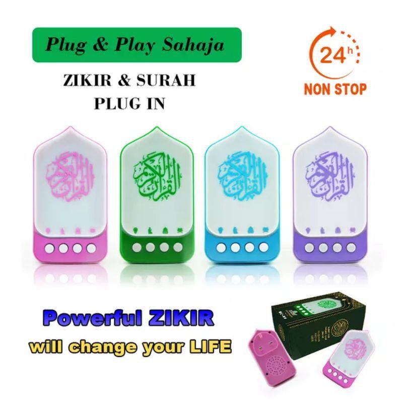 LED Zikir Surah Manzil Ruqyah Al Quran Plug In AUTO PLAY 24 JAM Non Stop Terapi Jiwa Selawat Nabi ZK3S/ZK666/ZK101