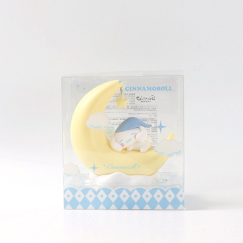 Cartoon Crescent Moon Night Light Cute Cinnamoroll Kuromi Ornament Soft Light Nightlight Creative Children Gifts