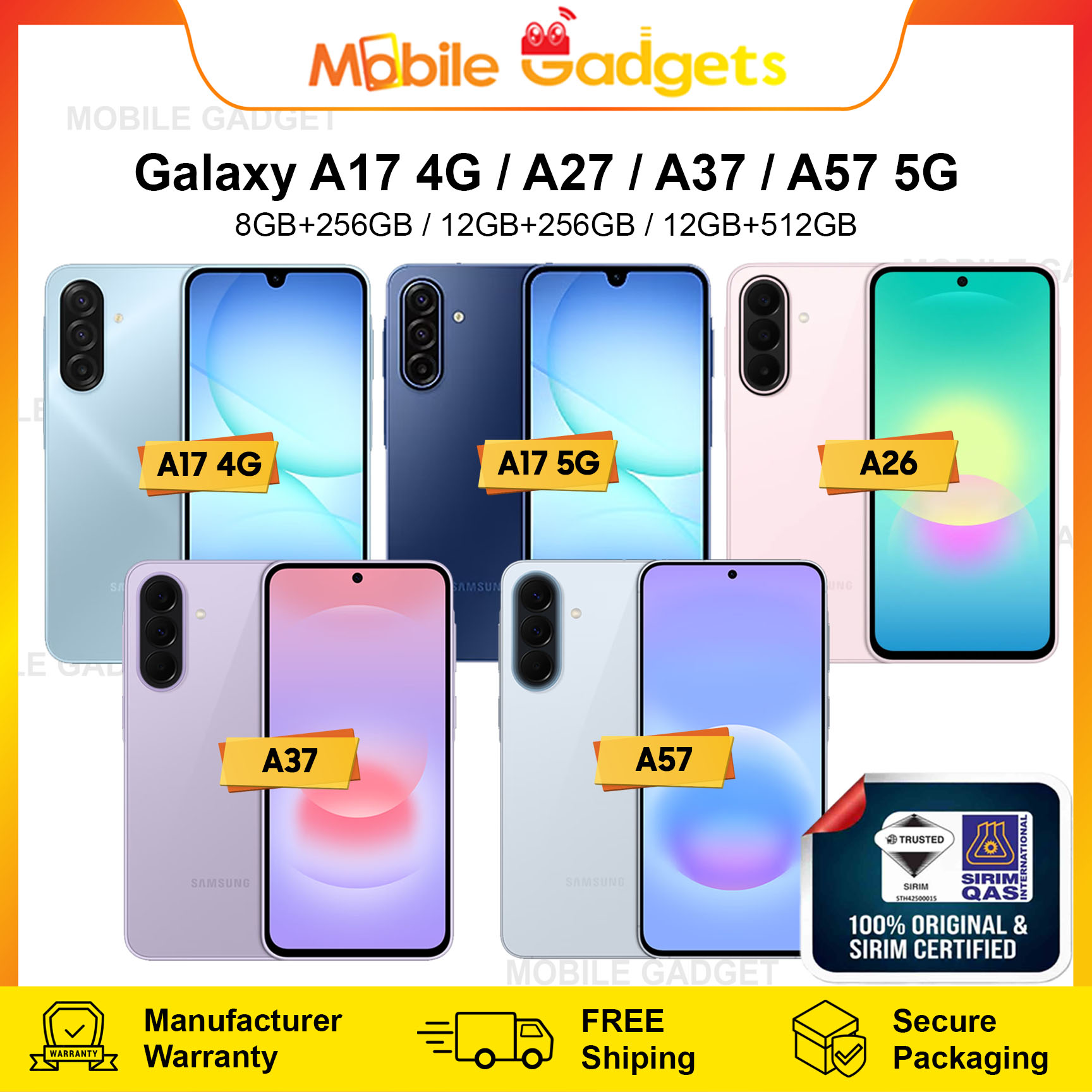 Samsung Galaxy A17 4G & 5G / A27 / A37 / A57 5G Original