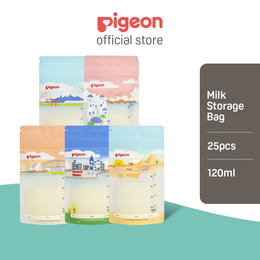 PIGEON Breastmilk Storage Bags 120ml - Holidays Design