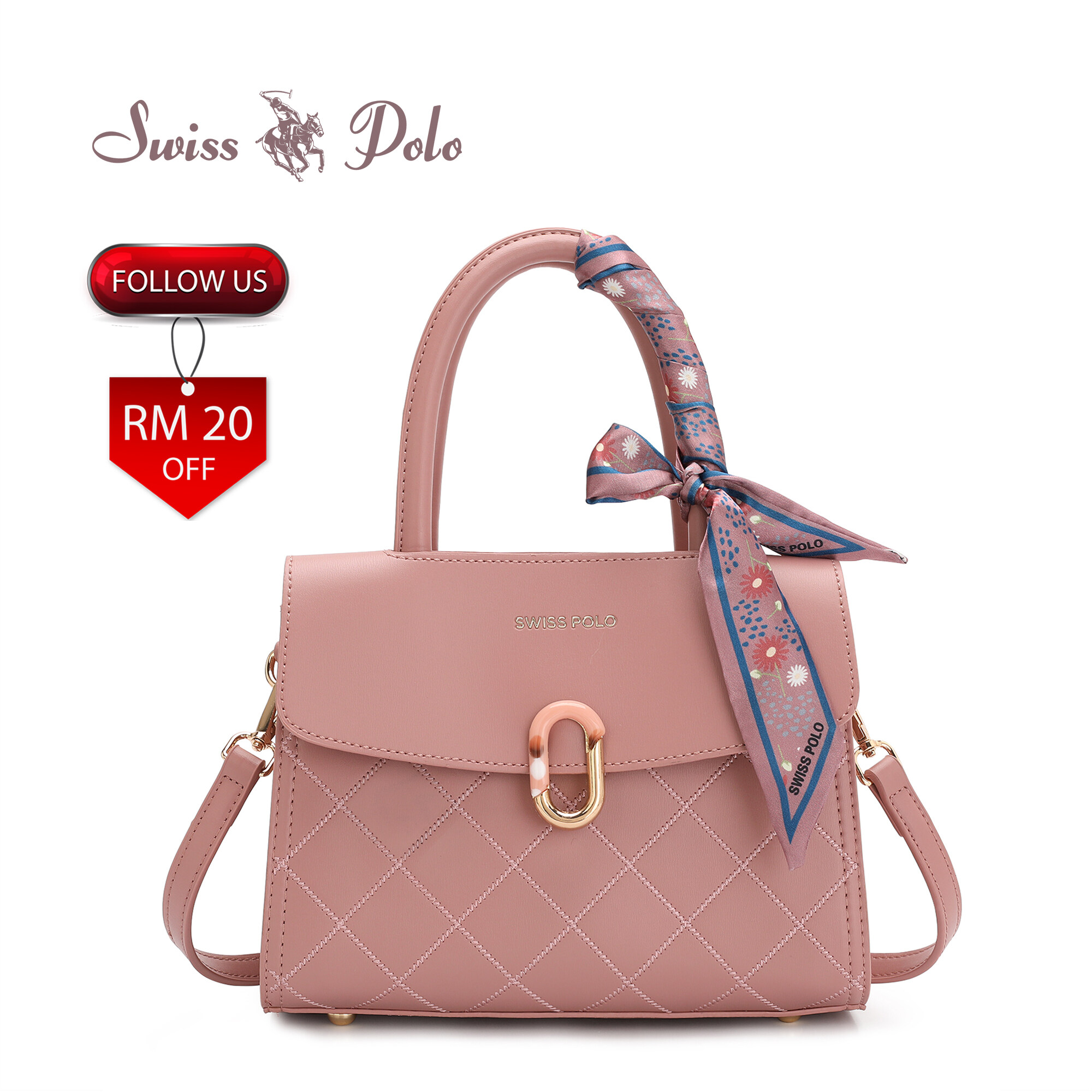 SWISS POLO Ladies Top Handle Sling Bag HFL 2332-2 PINK