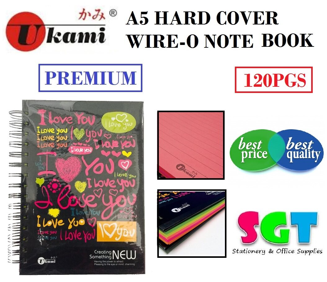 UKAMI A5 Hard Cover Wire-O Note Book 80gsm 120pgs