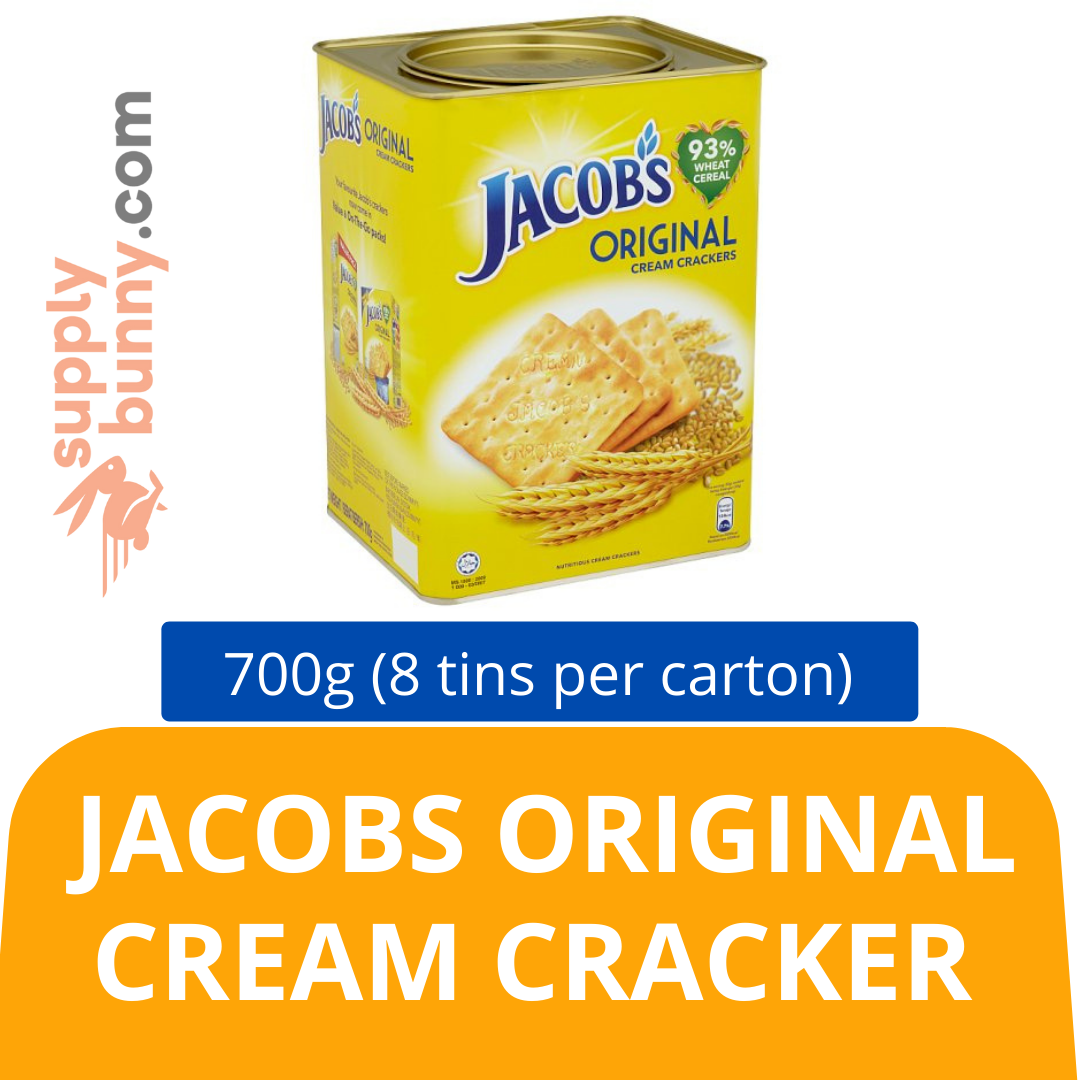 Jacobs Original Cream Cracker (700g X 8 tins) (sold per carton) 原味苏打饼 PJ Grocer Biskut Jacobs Krim Asli