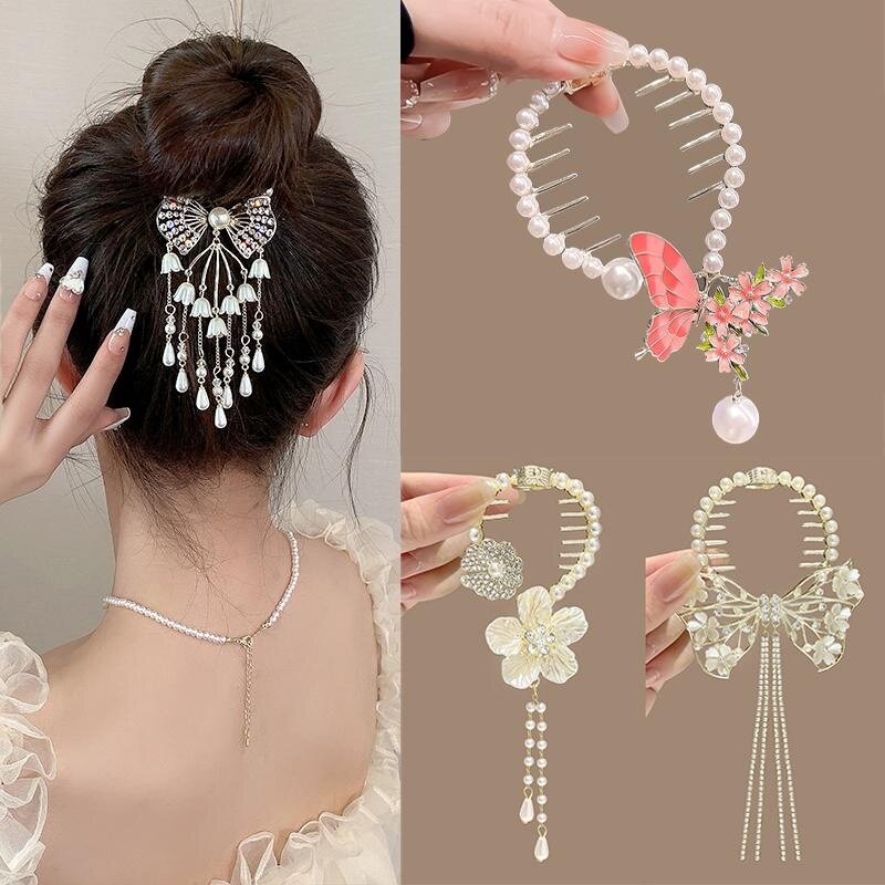 Different Styles Korean Style Fashion Crystal Hair Clips Flower And Butterfly Hair Accessories For women