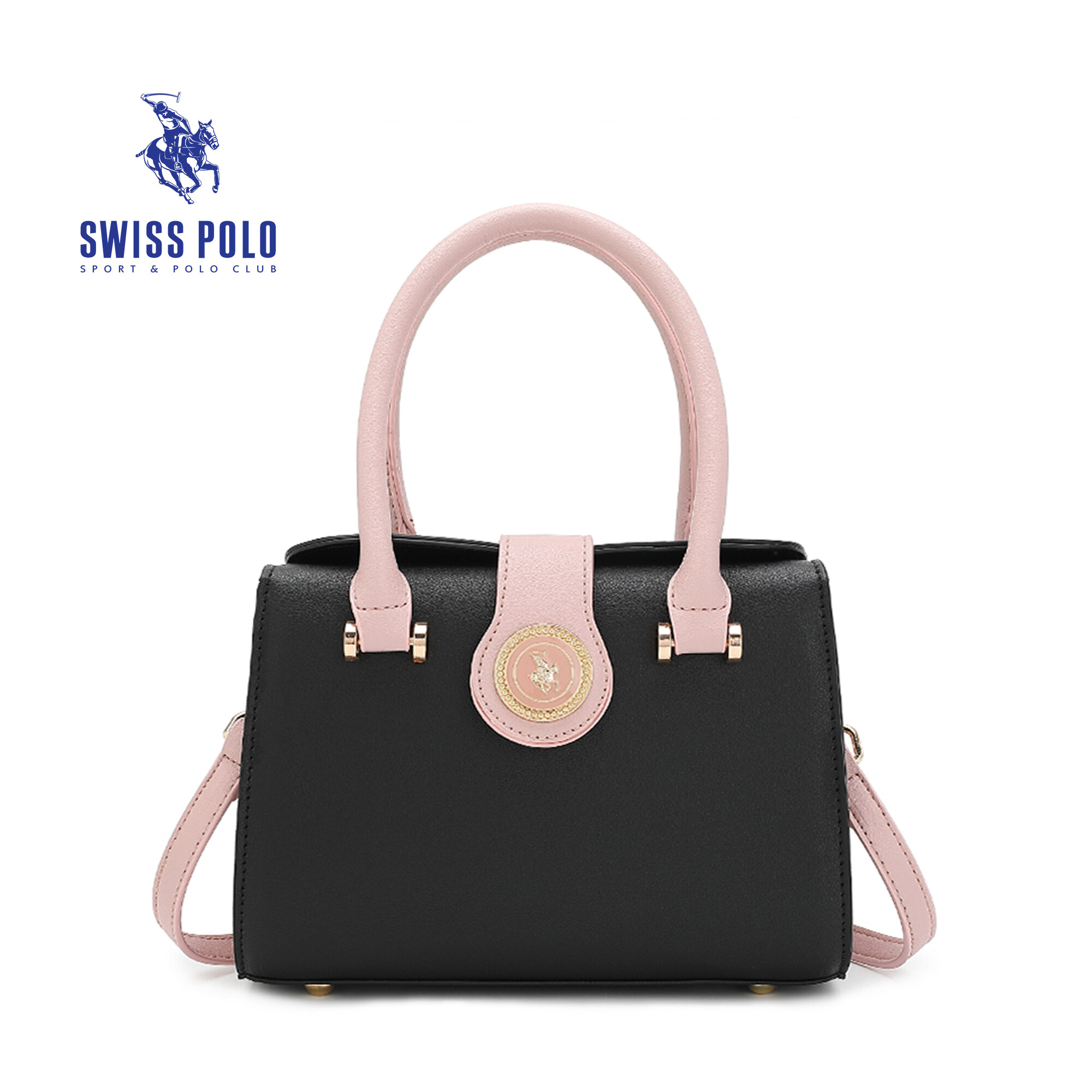 SWISS POLO Ladies Top Handle Sling Bag HGV 3325-1 BLACK
