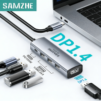 SAMZHE USB C to DP 1.4 Hub 5-in-1 Docking Station 8K60Hz 100W PD Charging for Laptop Macbook