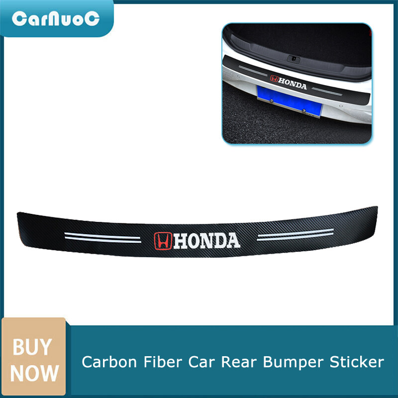 Một 90Cm Sợi Carbon Phía Sau Xe Thân Cây Nẹp Hãm Xung Bìa Sticker Phía Sau Xe Cốp Phía Sau Nẹp Hãm Xung Miếng Dán Bảo Vệ Cho Honda Accord CH-R Civic City CR-V CR-X CR-Z Phù Hợp Với Ngọc Jazz Odyssey Pilot