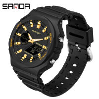 Sanda Women Watch Luminous Multifunctional Luxury Fashion for Women Watch Dual Screen Sports Watch 6016-8