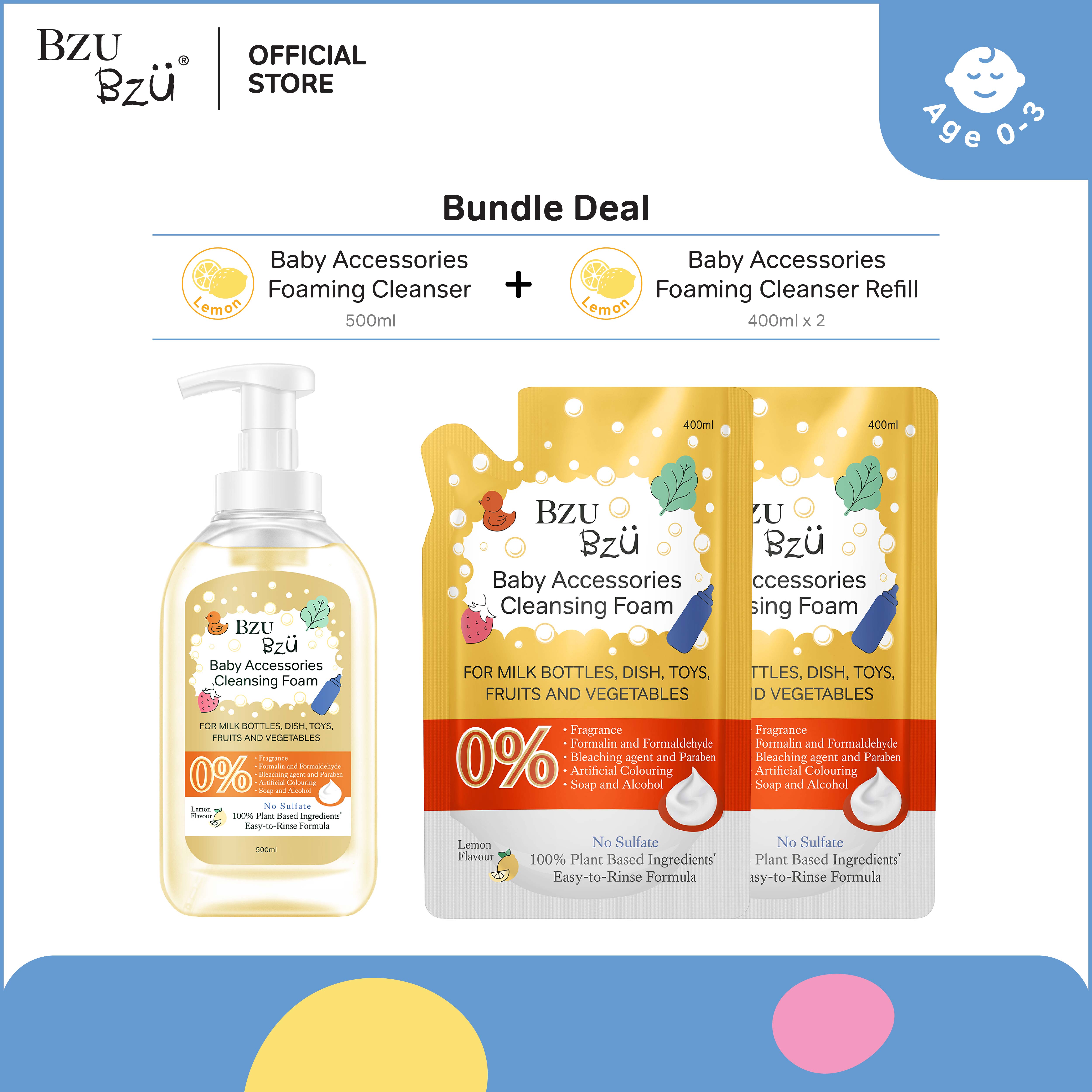 BZU BZU Baby Accessories Foaming Cleanser Lemon Flavour Bundle Deal