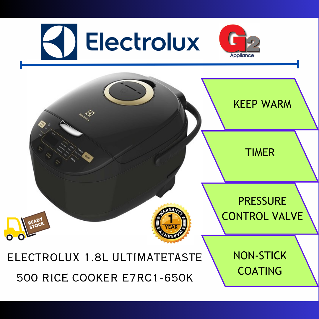 ELECTROLUX [READY STOCK] 1.8L ULTIMATETASTE 500 RICE COOKER E7RC1-650K - ELECTROLUX WARRANTY MALAYSIA