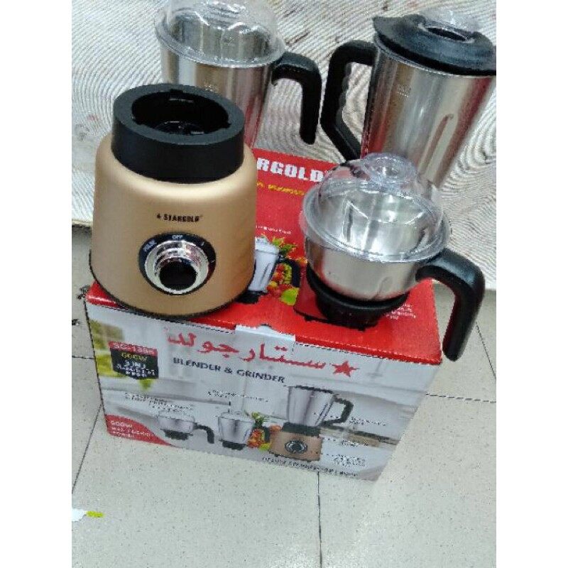 [ReadyStock] STARGOLD SG-1366 Stainless steel 3 in 1 Mixer Grinder Blender 600W POWERFUL COPPER MOTOR