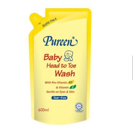 Pureen Baby Head to Toe Wash Yogurt Baby/ Pureen Baby Bath / Pureen Baby Shampoo/Baby Prebiotic Head to Toe / Baby Lotion 600ml/750ml Baby Phoebe Sabun Mandian Bayi