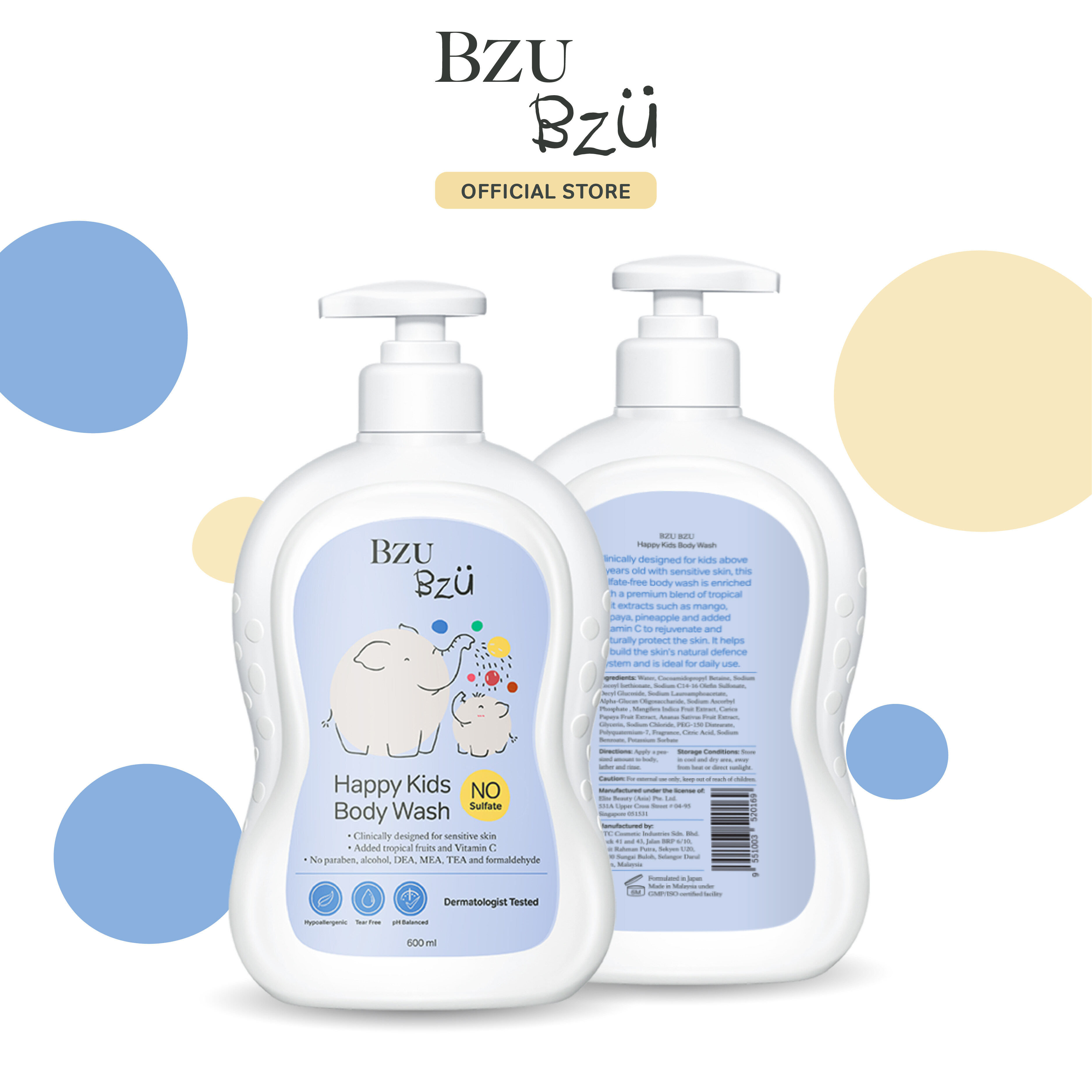 BZU BZU Happy Kids Body Wash (600ml)