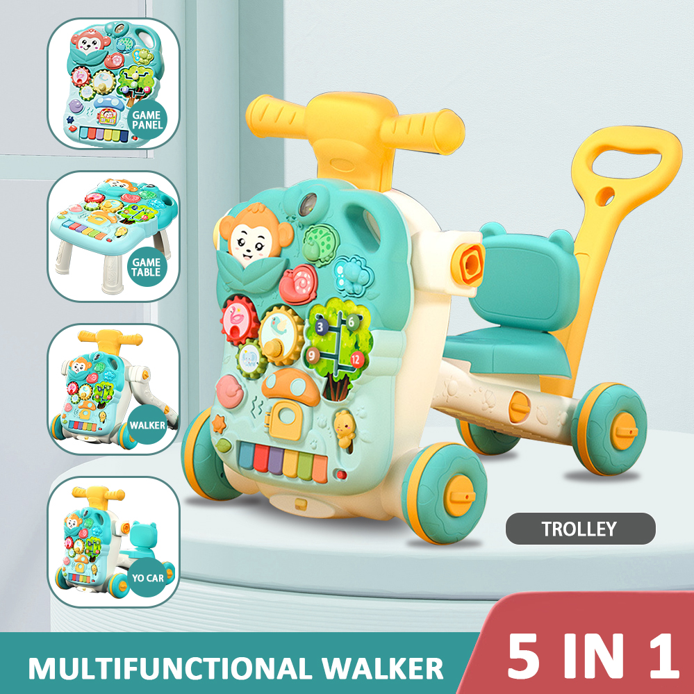 6 in 1 Musical Baby Walker Anti-Rollover Music & Toy 5 in 1 Push Walker Early Learning Adjustable speed Walker 3 in 1 Toddler Walking 17299