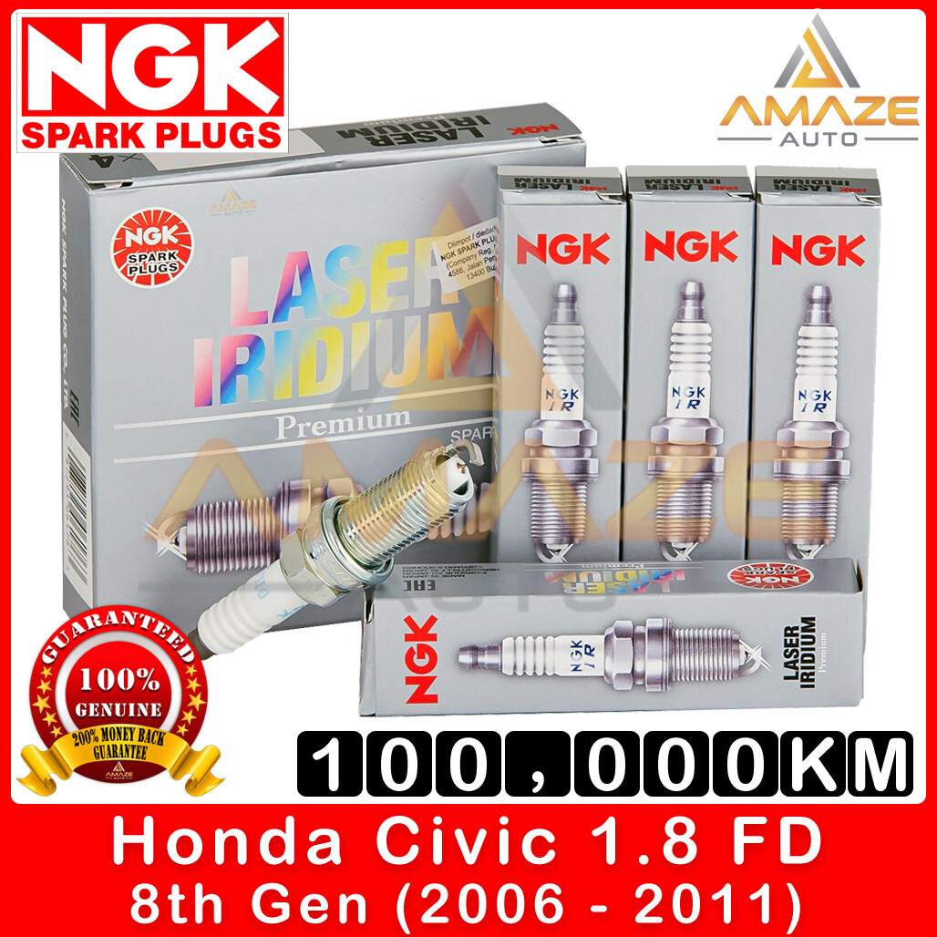 NGK Laser Iridium Spark Plug for Honda Civic 1.8 I-VTEC FD (8th Gen) - Long Life Spark Plug 100,000KM [Amaze Autoparts]