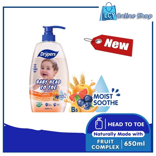 Drypers Baby Shampoo Head to Toe Fruit Complex 650ml