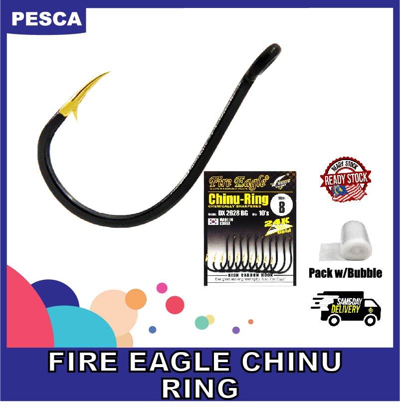 PESCA - Fire Eagle Chinu Fishing Hook High Carbon DX 2628 BG Double Strong READY STOCK