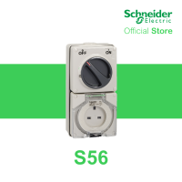 Schneider Electric S56 Series 250V 13A 3 Stright Pin Switched Socket Grey IP66