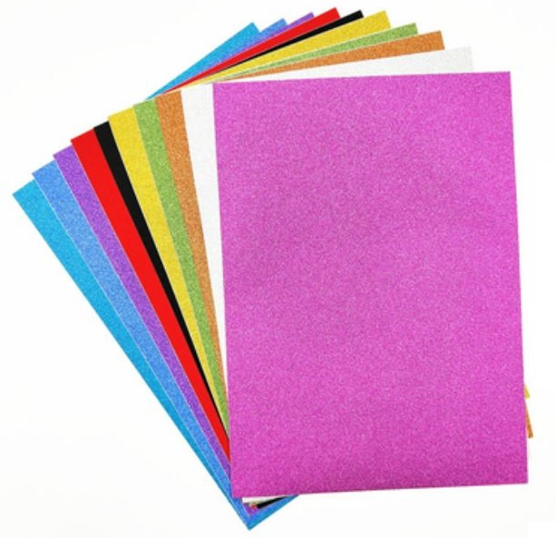 10 Pcs Adhesive Glitter Paper A4 Size Glitter Sticker Shiny Card Paper Sticker A4