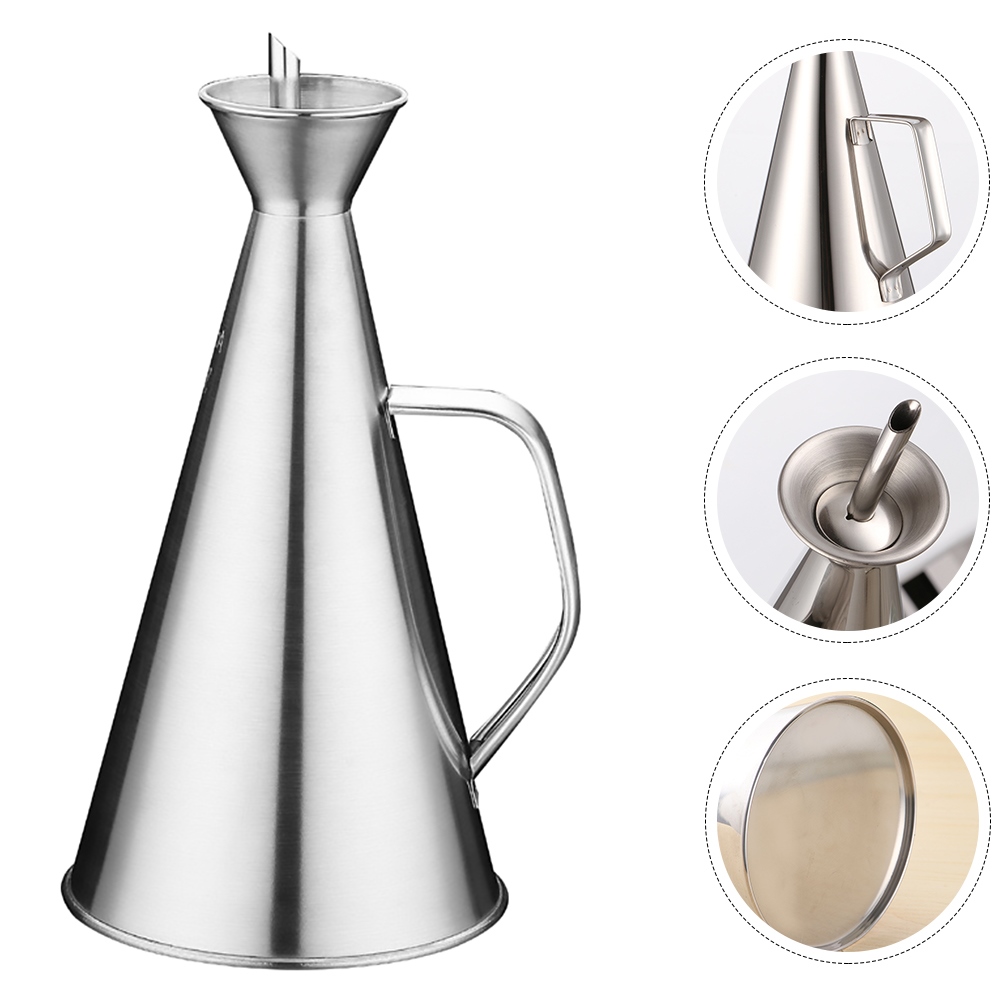 「orange kitchen」 Oil Dispenser Bottle Olive Strainer Pot Container Vinegar Kitchen Sauce Cooking Storage Pourer Drip Syrup Steel Stainless Grease