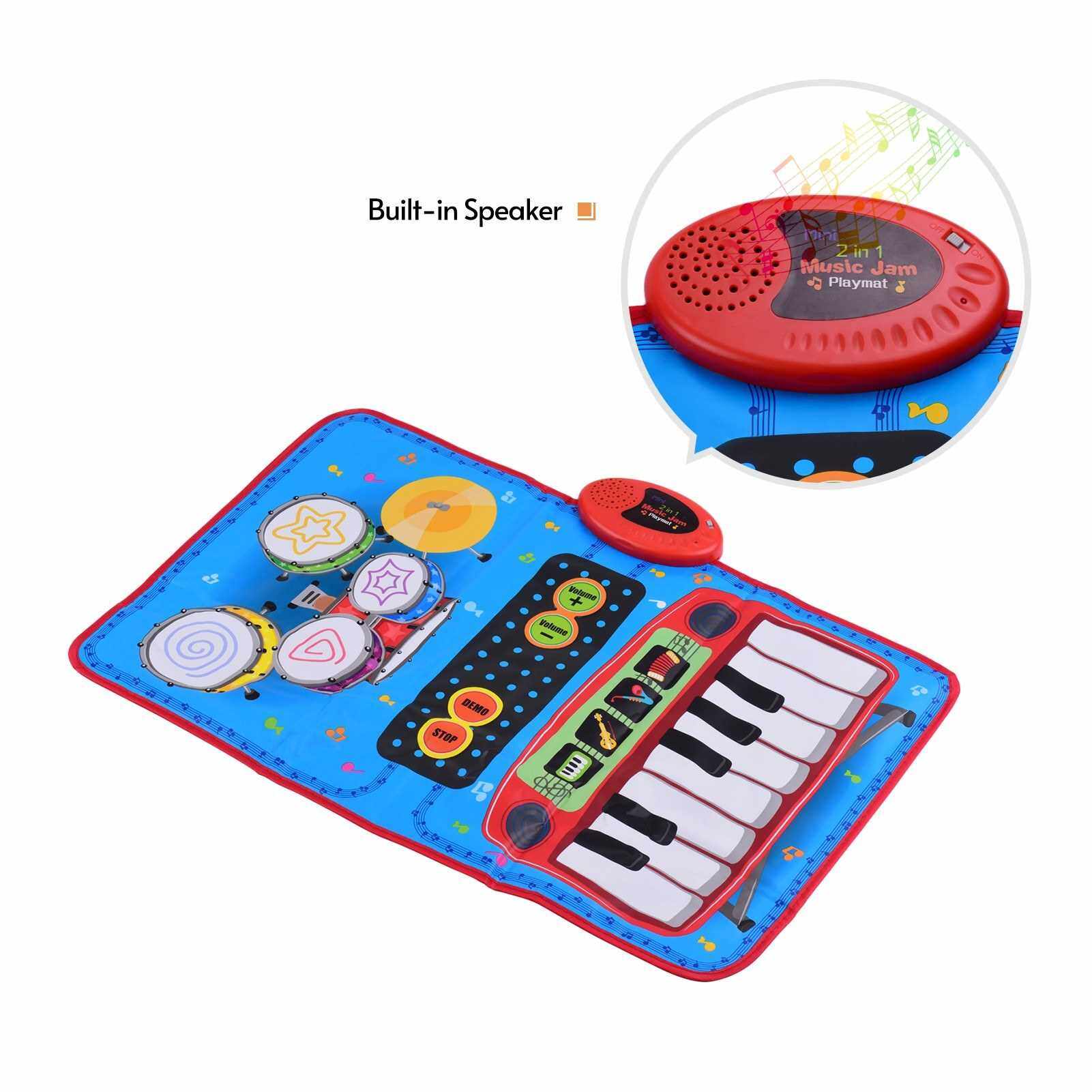 70 * 45cm Electronic Musical Mat Piano and Drum Kit 2In1 Music Play