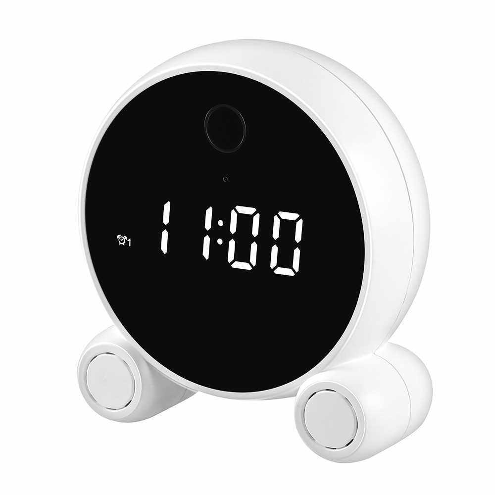 Smart Clock Camera Multi-function WiFi Clock Camera with 1080P Resolution Two-way Audio Motion Detection IR Night Vision White (White)