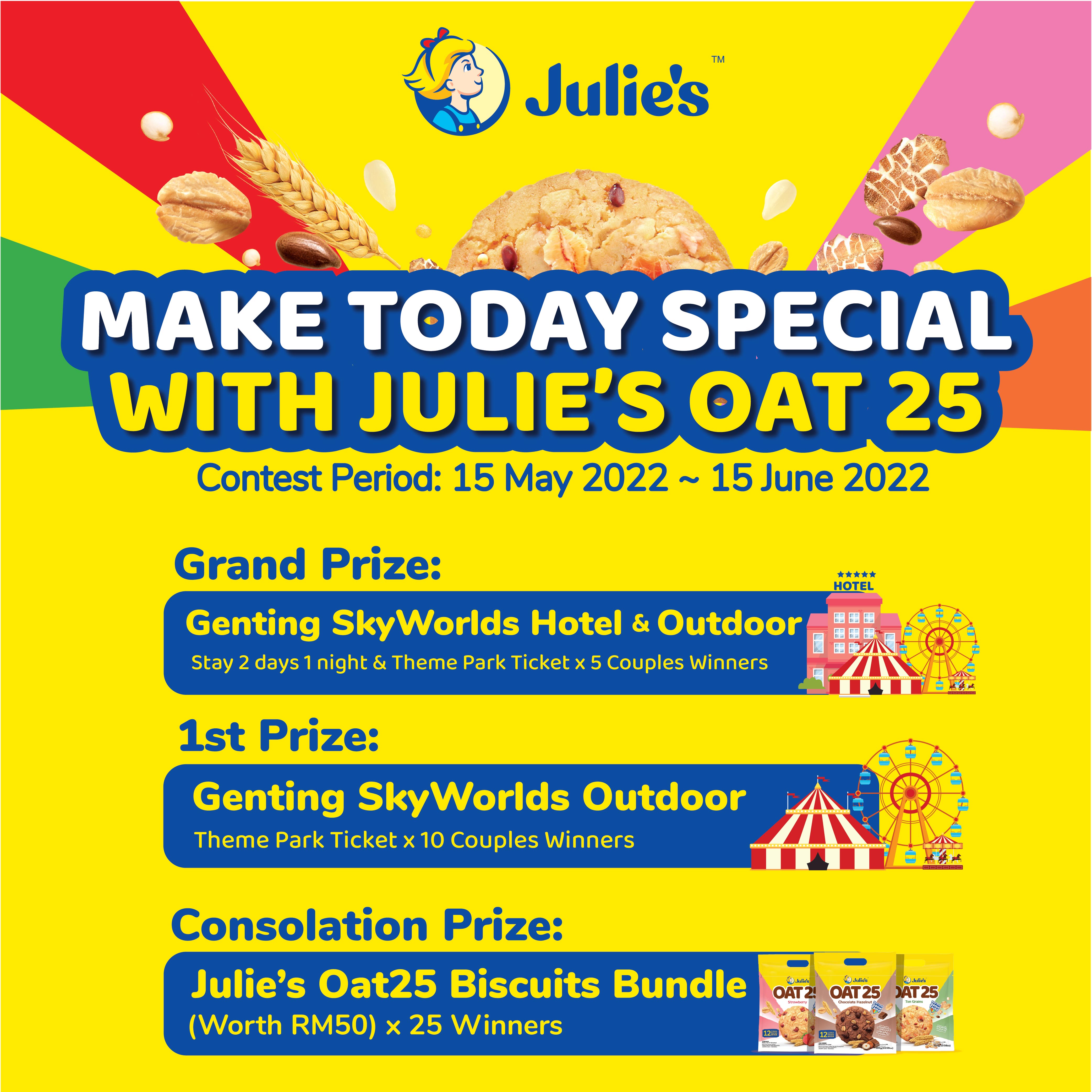 Julie's Oat25 Chocolate Biscuit 300g x 4 packs