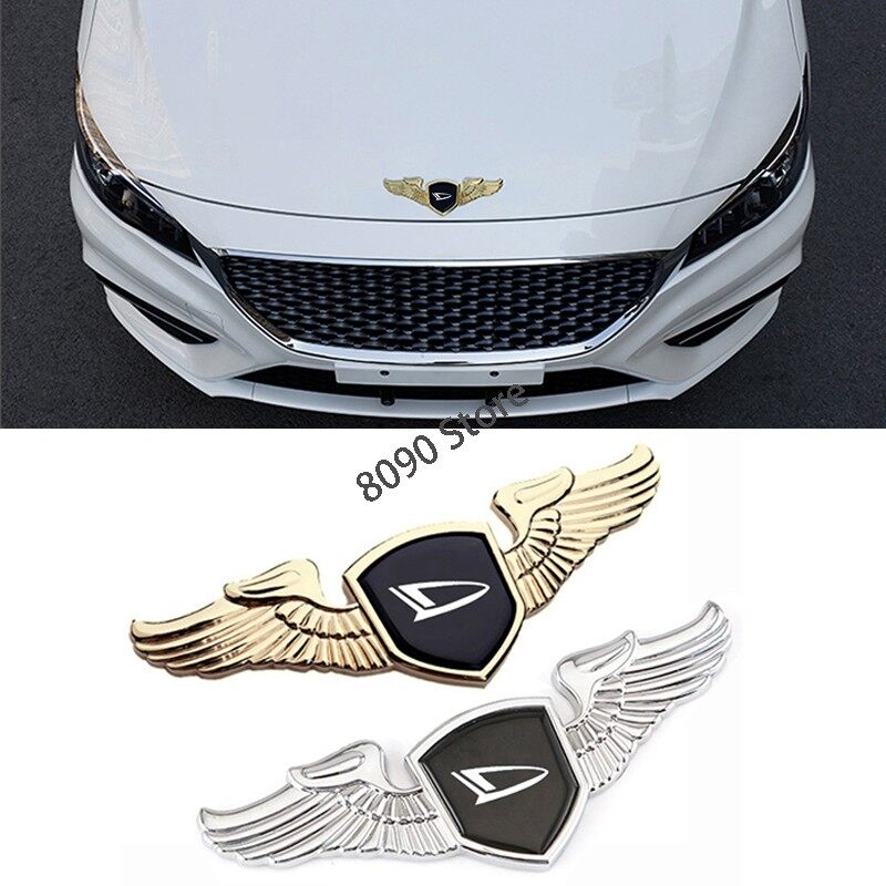 Car decoratio Metal Car Front Hood Bonnet Sticker Auto Angle Wings Emblem Badge for Daihatsu Terios Sirion Charade Feroza Mira Rocky Copen Materia
