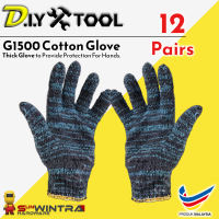 #1500 X 1KG Knitted Cotton Gloves / Sarung Tangan Tebal / 厚布手套 X 1 DOZ (Made in Malaysia)