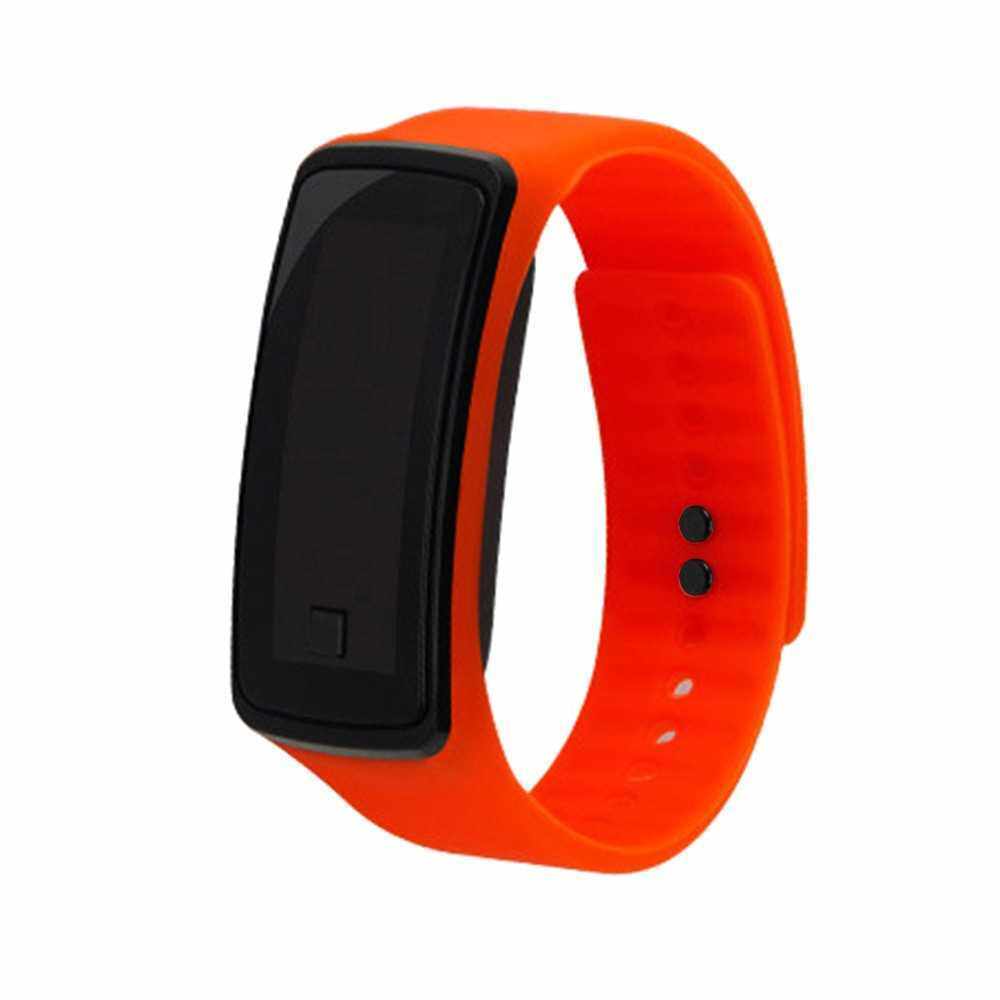 Intelligent Silica Gel LED Watch Fashion Super Slim Electronic Watch (Orange)