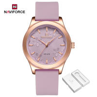 NAVIFORCE Original Fashion Watch for Women 30m Waterproof Casual Girls Watches Silicone Strap Elegant Ladies Valentine Day Gifts NF5051
