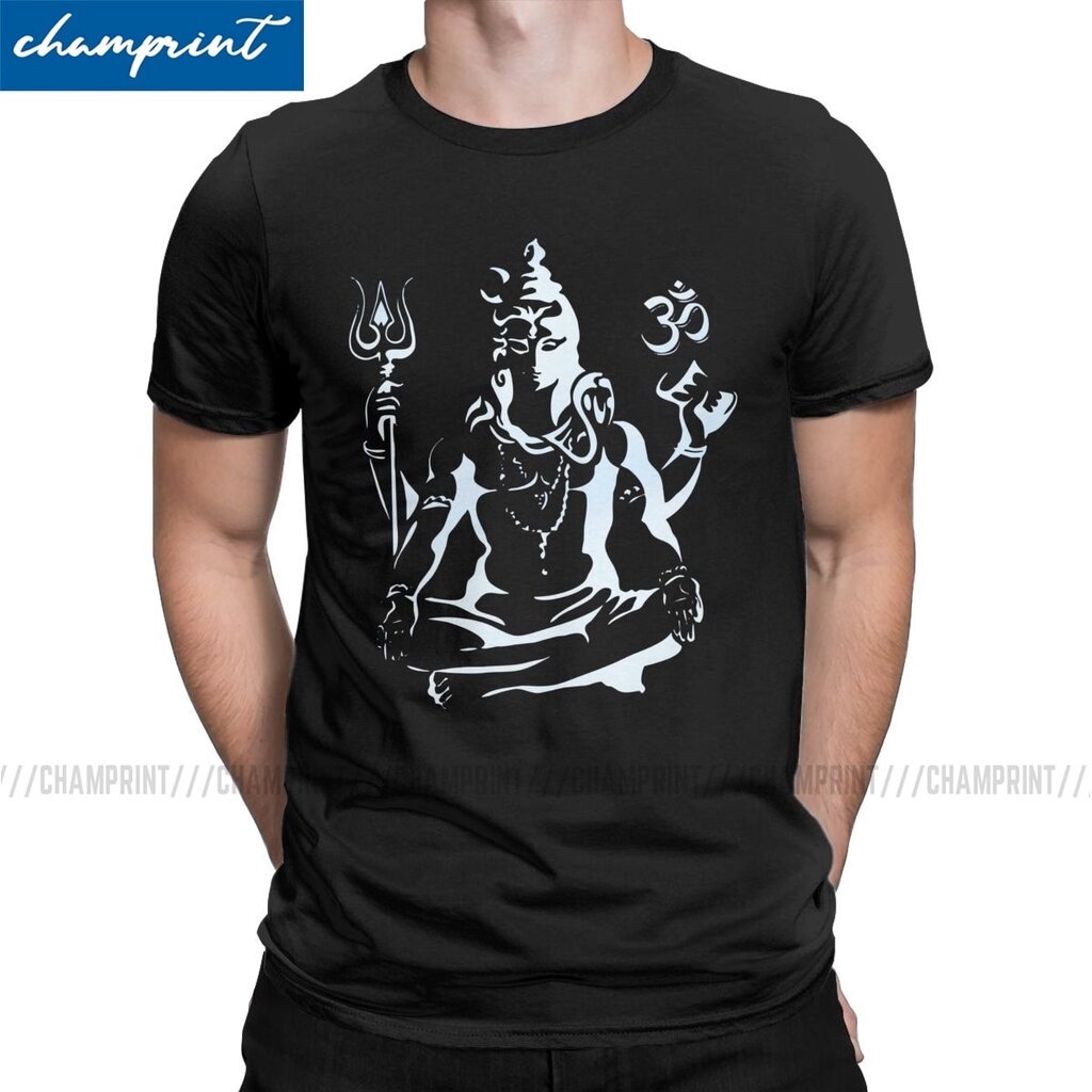 Lord Shiva T-Shirts For Men Hindu Ganesha God India Lingam Amazing Crewneck T Shirt 4Xl 5Xl Clothing