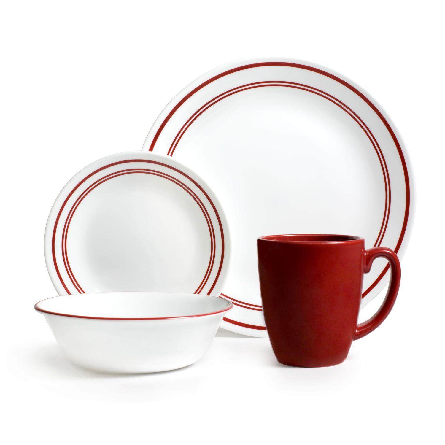 Corelle 16 Pcs Livingware Dinner Set - Classic Cafe Red
