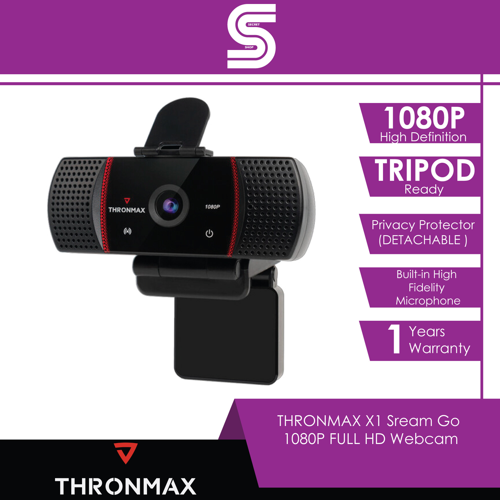 THRONMAX Stream Go X1 1080P FULL HD Webcam