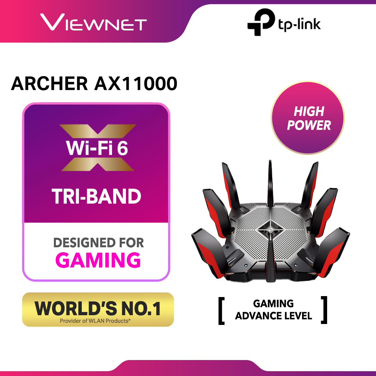 TP-LINK Archer AX11000 Wi-Fi6 Tri-Band Wireless Gigabit Gaming WiFi Router