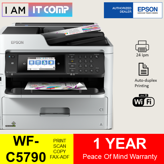 Epson Workforce Pro Wf C5790 Wi Fi Duplex All In One Print Scan Copy Fax Adf Inkjet 4878