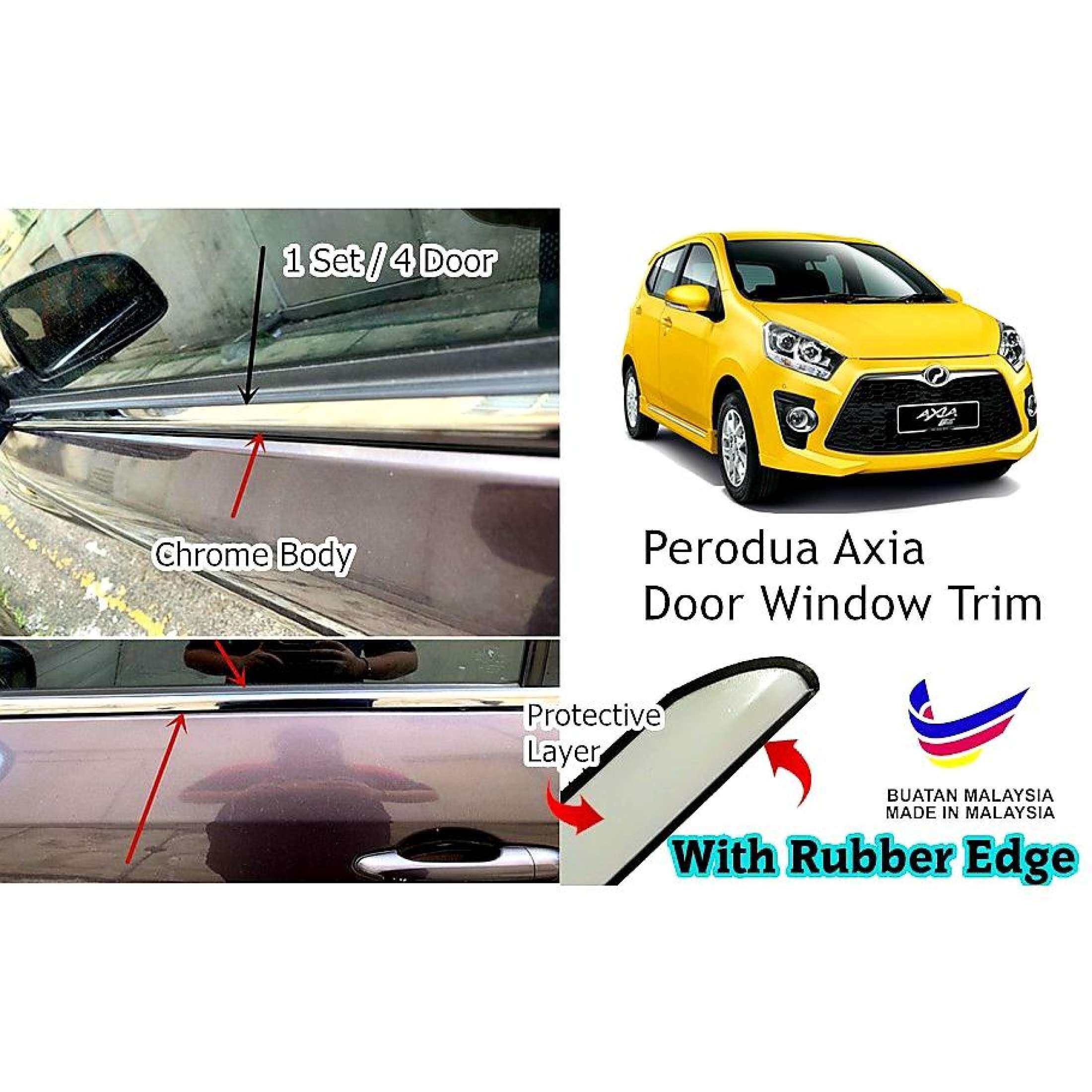 Perodua Axia Window Trim Chrome Lining / Door Belt Moulding (4pcs)