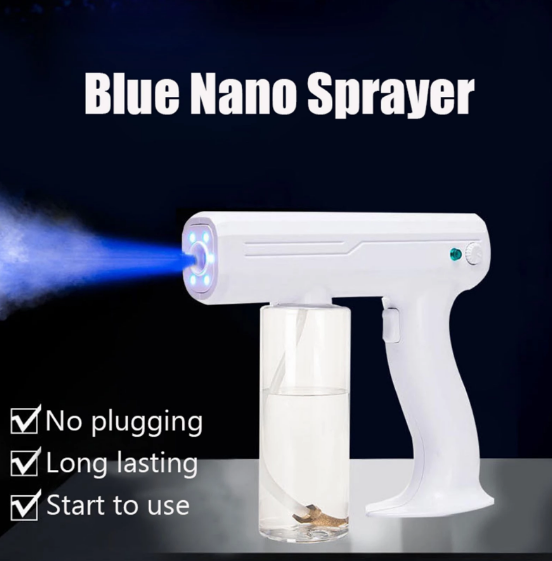 [IX] 800ML Wireless Electric Sanitizer Sprayer Disinfects Blue Light Nano Steam Spray