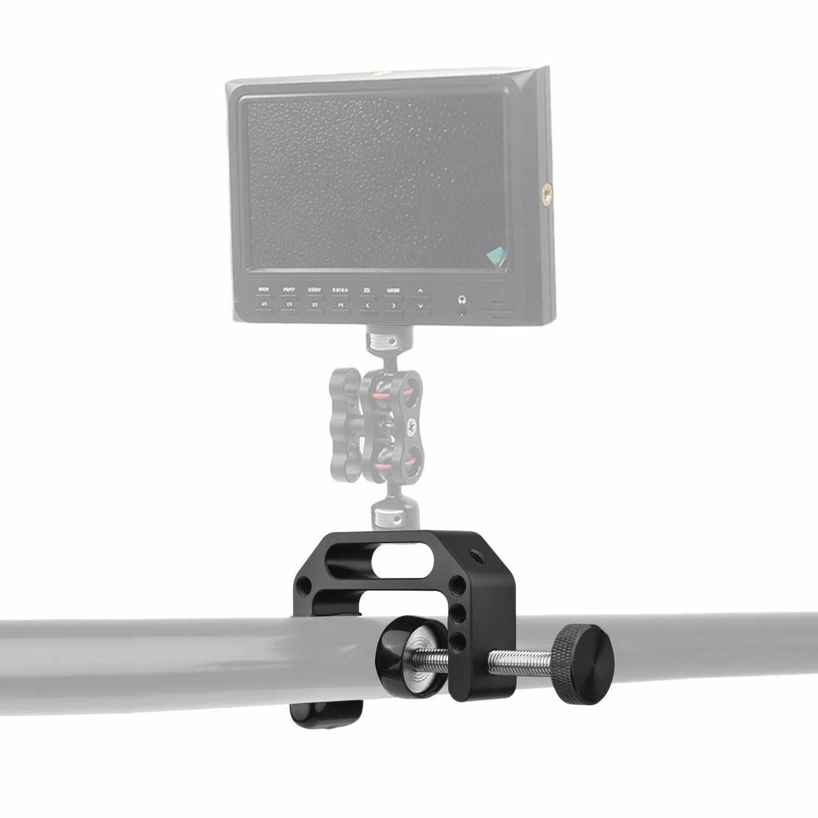 Universal C Clamp Heavy Duty Desktop Mount Clamp Tripod Light Stand Clamp with Standard 1/4 Inch & 3/8 Inch Screw Holes for Mounting Video Monitor Flash Speedlite Microphone (Standard)