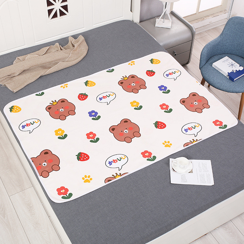 Waterproof Diaper Changing Mat Natural Pad Cotton Printed Baby Bedsheet Bedcover Urine Pad Mattress Nursing Mat Soft Lightweight Travel Pelapik Kalis Air Pad Telap 隔尿垫婴成人