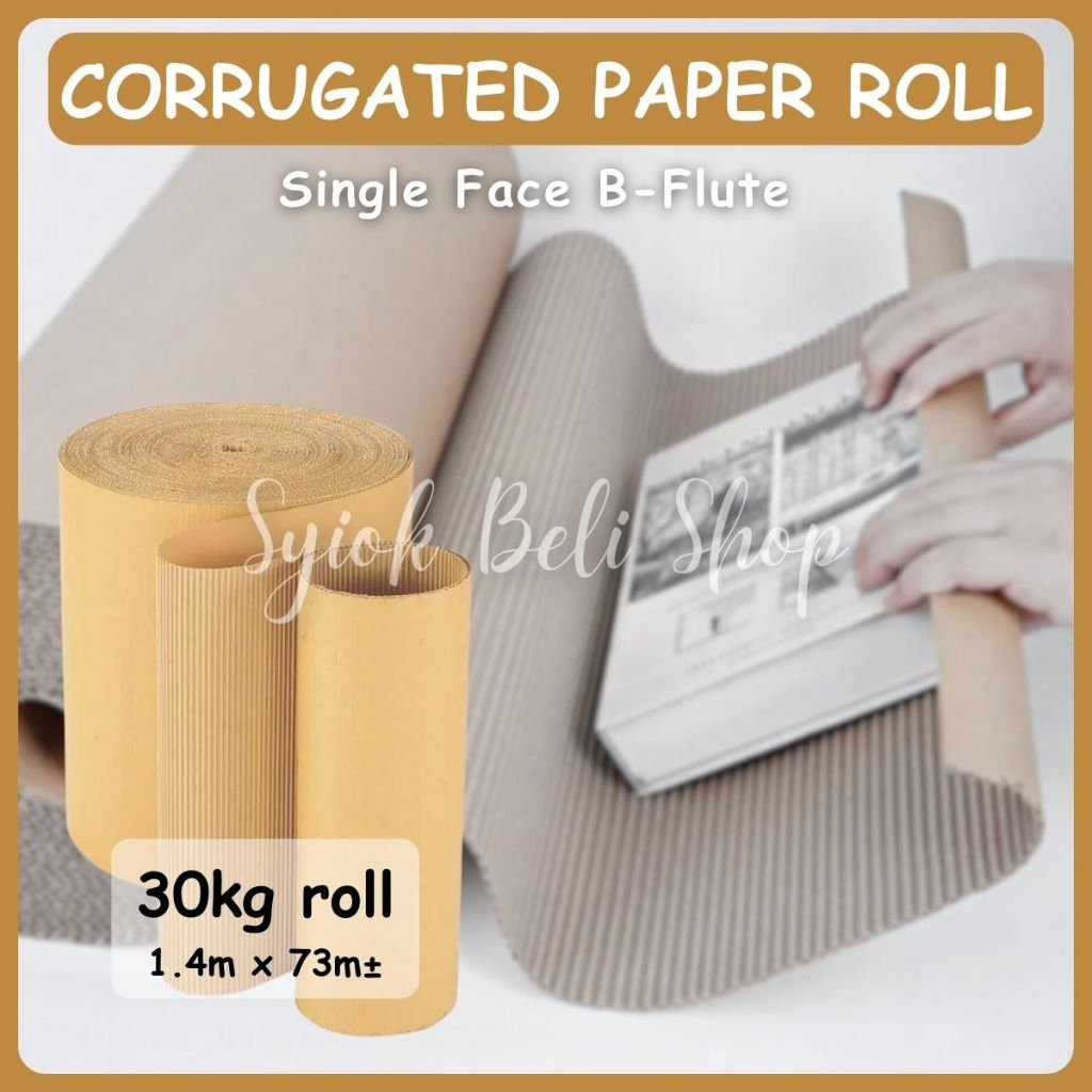 Single Face Corrugated Paper Roll 紙皮卷 (57” x 30kg x 1 Roll)