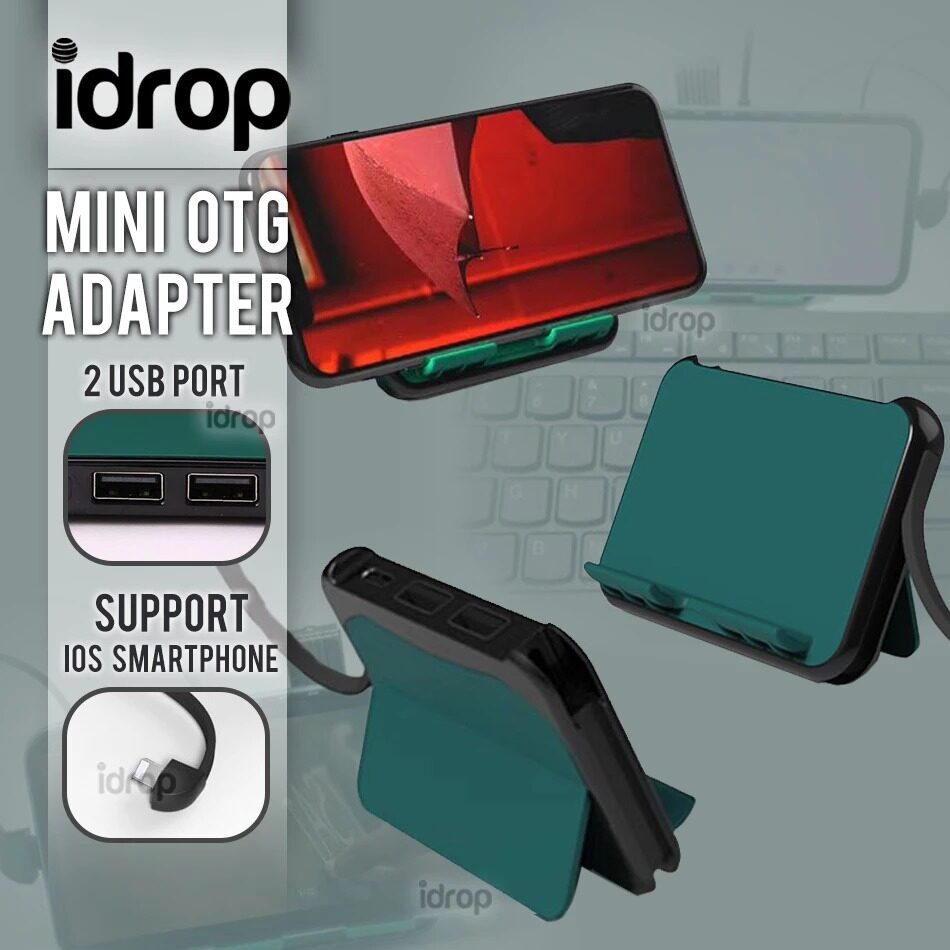 idrop Mini OTG Adapter With 2 USB Port for ios Smart Phone