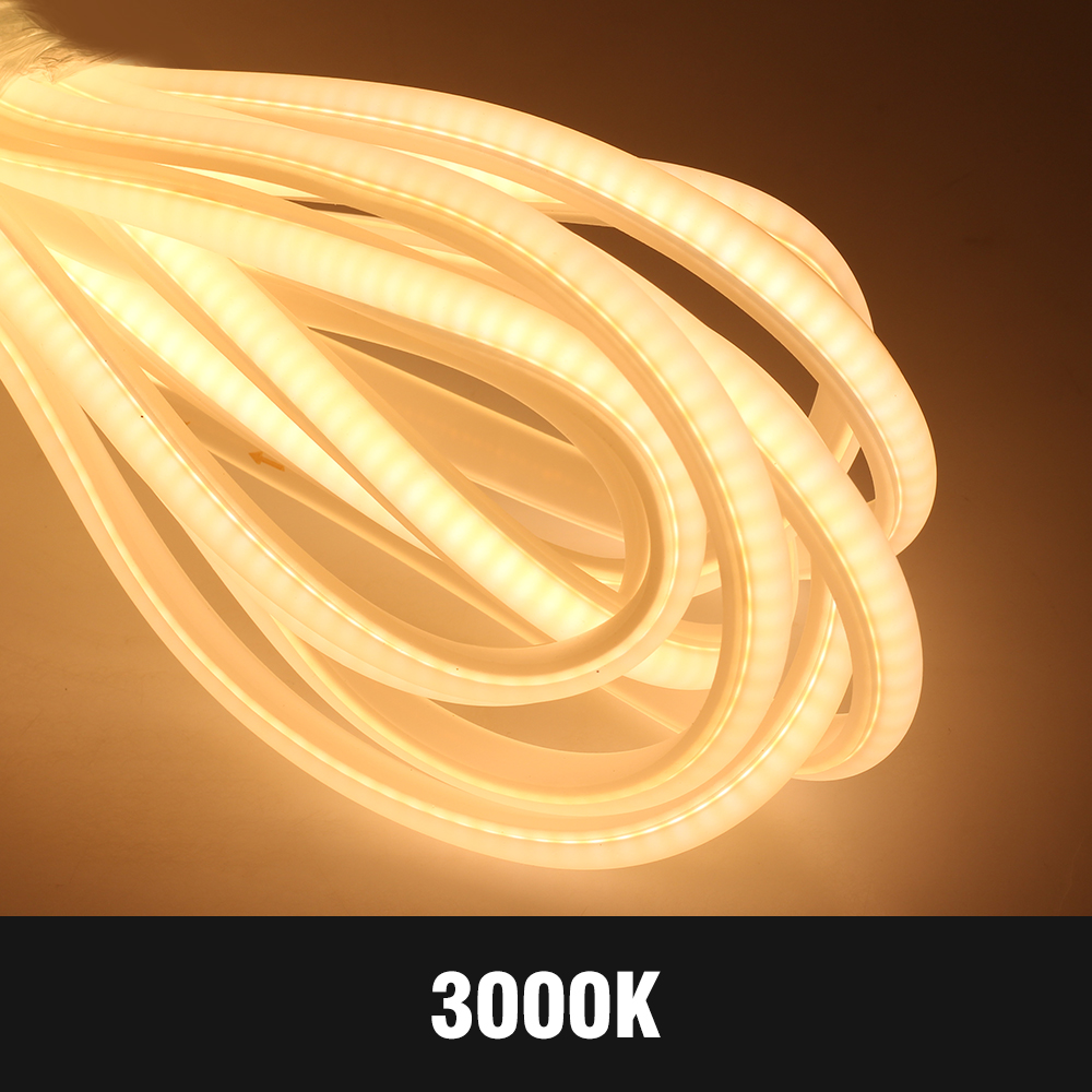 IP67 Waterproof COB LED Strip AC220V 288 LEDs/m flexible and foldable light strip 3000K/4000K/6000K soft light 8W/m Milky white shell Super bright strip light