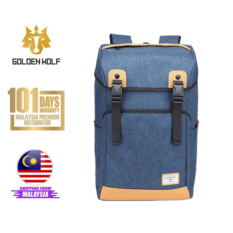 Golden Wolf Pegasus Unisex Travel USB Charging Port Student Laptop Backpack (17 inch)