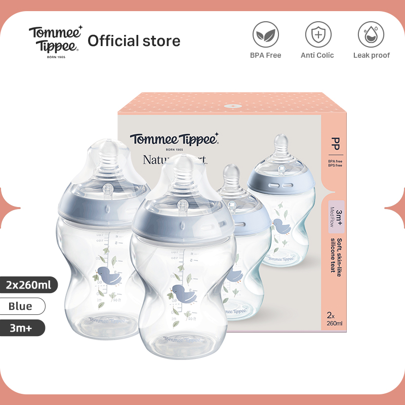 Tommee Tippee Natural Start PP Decorated Bottle – BPA-Free Soft Silicone Teat Anti-Colic Valve 150ml/260ml